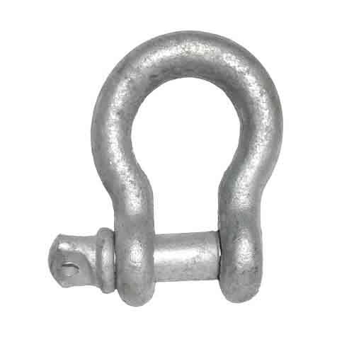 SPAS12G 1/2" Anchor Shackle, Screw Pin, 1045 Carbon Steel, HDG